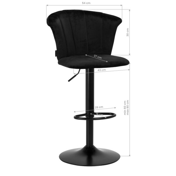 Barska stolica QS-B801 - crni baršun - Slika 9