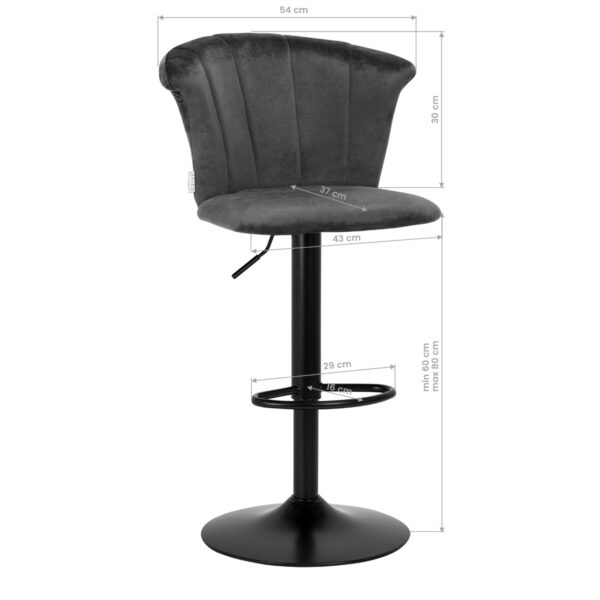 Barska stolica QS-B801 - sivi baršun - Slika 9