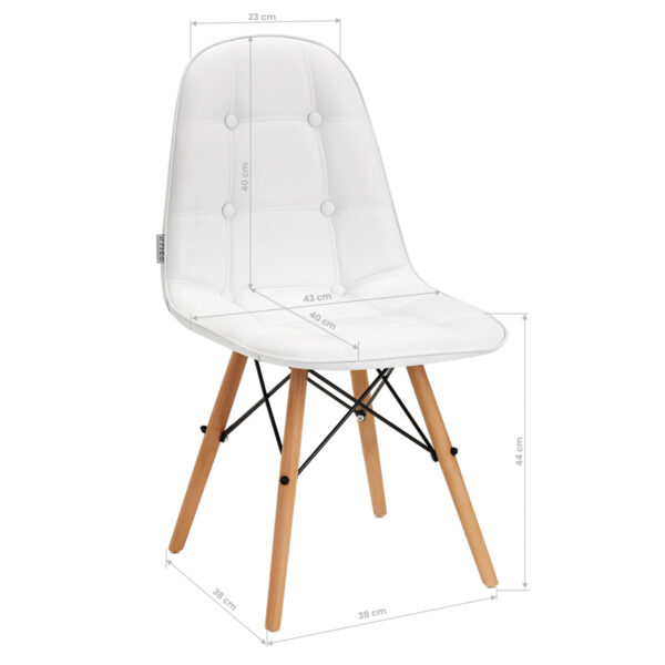 Stolica 4Rico QS-185 eko koža, bijela - Slika 8