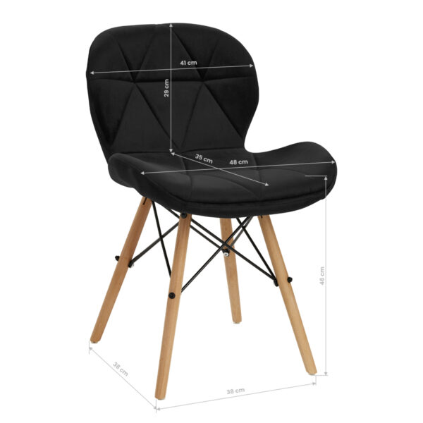 Stolica 4Rico QS-186, crni baršun - Slika 9