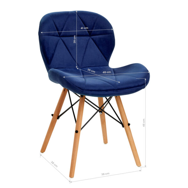 Stolica 4Rico QS-186, tamnoplavi baršun - Slika 9