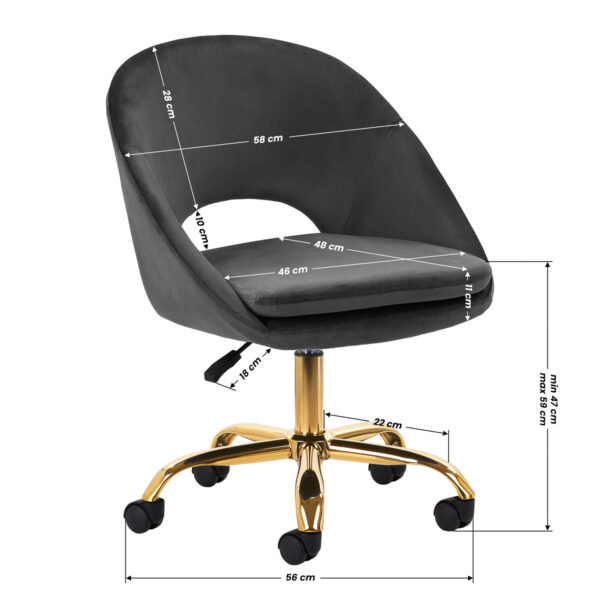 4Rico okretna stolica QS-MG18G siva - Slika 8