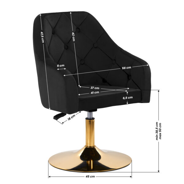 4Rico okretna stolica QS-BL14G crna - Slika 9