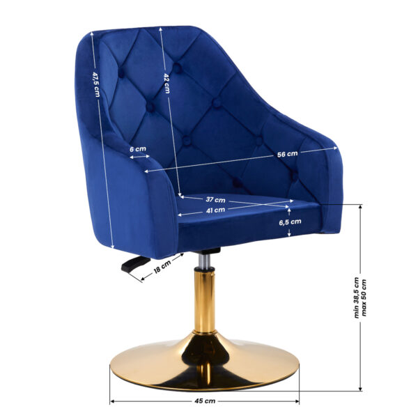 4Rico okretna stolica QS-BL14G plava - Slika 9